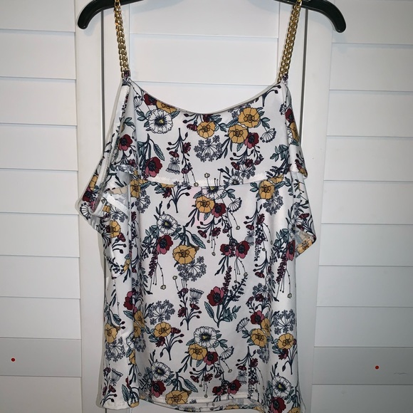 * First Love Gold Chain Strapped Shoulder Top - Picture 2 of 3